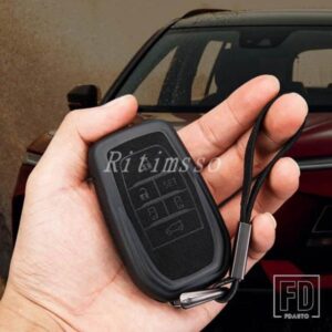 トヨタ TPU + レザーキーケースカバーシェル 86 アルファードヴェルファイアプレビア RAV4 ハイラックスフォーチュナーランドクルーザー INNOV
