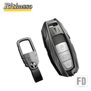 アウディ 金属 + TPU 車リモートキーケースカバーシェル A6 A7 A8 E-TRON Q5 Q8 C8 D5 キーホルダープロテクター FOB カーアクセサリー