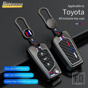 トヨタ シリコーンゴムキーカバーケースシェルセットプロテクターフォブ アイゴヤリスハイランダーカムリ RAV4 2 3 4ボタン キーホルダー