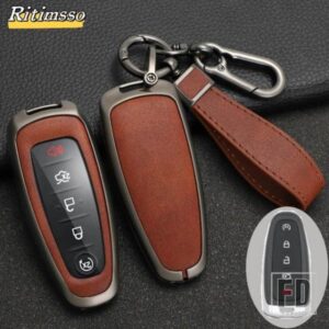 フォード 5ボタン合金 + TPU キーケースカバーエッジエクスプローラーエスケープフォーカストーラスフレックスリンカーン MKS MKT MKX MKZ ナビ