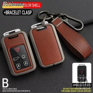 ボルボ 合金 + TPU 5/6 ボタンリモートキーホルダーシェルケースフルカバー XC60 V60 S60 S80 XC70 V40