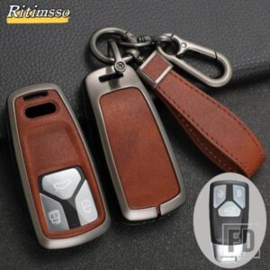 アウディ 合金 + TPU 車リモートキーケースカバー A4 A4L A5 Q5 Q7 TT TTS 8S B9 2016 2017 2018 キーシェルアクセサリー