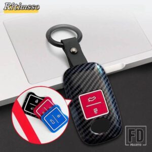 トヨタ ダイハツ カーボン ABS リモートキー FOB カバーケースシェルホルダープロテクター ヤリス ATIV RAIZE VELOZ AVANZA RUSH PERODUA