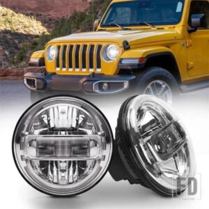 ジープ スズキ 7インチ LED ヘッドライトラウンドラングラー JK TJ ハマー H1 H2 12V 24V サムライラーダ 4 4 アーバン NIVA