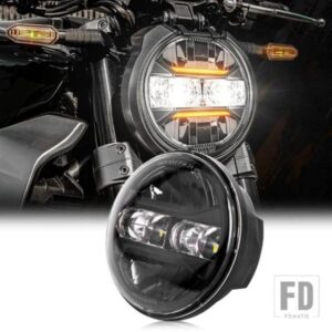 ホンダ 5.75インチLED ヘッドライト E マーク DOT 承認 5 3/4インチ ヘッドランプ ヤマハハーレーダイナスポーツスターソフテイル FXSTFXSTBFX