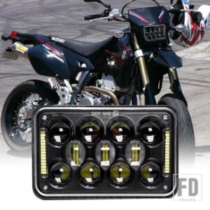スズキ 1個 LED ライトシールドビームヘッドランプホワイト DRL 4 6インチオートバイ ヘッドライト DRZZ400E DRZ400S DRZ400SM 2002-2016