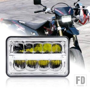 ホンダ スズキ 4 6 長方形 LED ヘッドライト XR DRZ オートバイ アクセサリー長方形 6 4インチ KW ケンワース