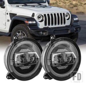 ジープ 9インチ丸型 LED ヘッドライトラングラー JL 2018 2019 2020 ハイロービーム HALO DRL ウィンカーヘッドランプ付き