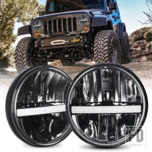 ランドローバー 日産 パトロール Y60 ハマー H1 H2 LADA 4X4 LED 7インチ LED ヘッドライトディフェンダー 7インチ LED ヘッドランプ