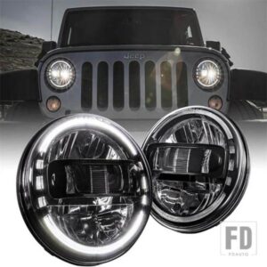 ジープ スズキ 7インチ LED ヘッドライト DRL HI/LO ビーム NIVA オートバイ LADA NIVA アーバン 4 4 サムライ用ラングラーオフロード