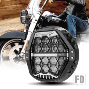 汎用 7インチオートバイ LED ヘッドライト DRL 付きハーレーツーリングロードキングデビッドソンツーリングロッド FATBOY 補助ヘッドランプ用