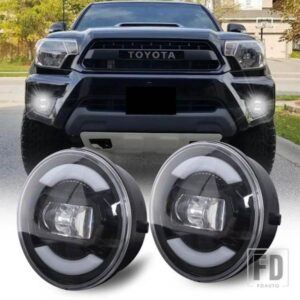 2X フロントバンパー LED フォグランプ DRL ドライビングランプタコマ 2005-2011/ソララ 2004-2006/セコイア 2008-2015/タンドラ 2007-2013