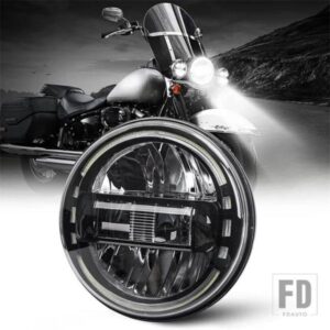 7インチラウンド LED プロジェクションヘッドライト 2012-2016 ハーレー FLD 用 ツーリングロッド FATBOY HERITAGE SOFTAIL SLIM DELUXE 用