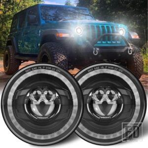 ジープ 7インチ LED ヘッドライト申請済み 4X4 DOT 承認 6000K ランニングライト LADA NIVA アーバンオフロードアングルアイ用ラングラー JK