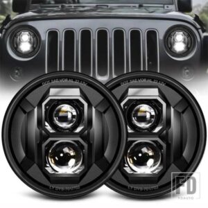 ジープ スズキ オートバイ ハロー 7インチ LED ヘッドライト H4 7インチヘッドランプ TJ JK ハマー LADA NIVA サムライ 4X4 ハーレーヤマハヘッ