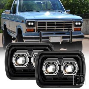 フォード ジープ 日産 トヨタ LED 5 7インチ7 6インチ インチ H4 ヘッドライト防水 H4 スクエアヘッドランプチェロキー XJ ラングラートラック