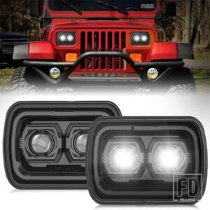 シボレー ジープ 90 ワット 5X7 7X6インチ長方形シールドビーム LED ヘッドライト H4 9003 プラグ 6054 H5054 ラングラー YJ XJ S10 ブレザー自