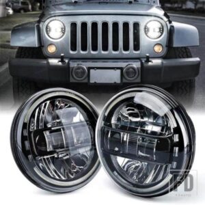 ジープ ランドローバー 日産 7インチ LED ヘッドライト DRL パトロール Y60 ハマー H1 H2 LADA 4X4 ラングラー TJ JK LJ CJ 7インチディフェン