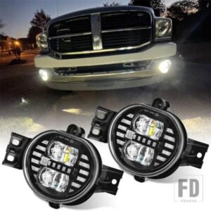 LED フォグランプ ホワイト DRL ダッジラム 1500 2002-2008 2500/3500 2003-2009 デュランゴトラック 2004-2006 ピックアップフォグランプ用