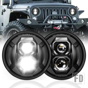 VW スズキ 7インチ LED 灯台ヘッドライト HI/LOW ヘッドランプNEW POLO 2023 自動灯台 LADA 4X4 ラングラー JK サムライ用