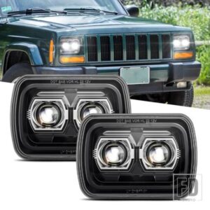 フォード ジープ 日産 トヨタ ラングラー YJ チェロキー XJ 5 7インチ7 6インチ長方形 LED ヘッドライト DRL ハイロービーム GMC ヘッドランプ