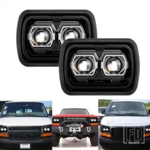 フォード ジープ 日産 トヨタ 5 7インチ7 6インチ長方形 LED ヘッドライト DRL ハイロービームラングラー YJ チェロキー XJ GMC