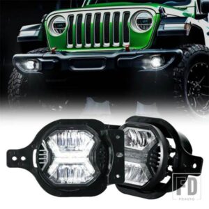ジープ 2個 4インチフロントフォグランプデイライトラングラー JL JLU ルビコンサハラ 2018 + JK TJ LJ ハマー H1 H2 ダッジクライスラー