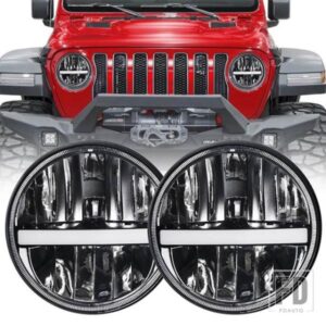 ジープ スズキ 7インチ LED ヘッドライト DRL アンバーウィンカーヘッドランプ用ランダ NIVA 4X4 UAZ 12V ディフェンダー ハマー用