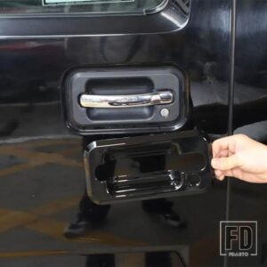 ハマー H2 2003-2009 ABS ブラック/ドア外側ハンドルドアボウル装飾フレームカバーステッカーカーアクセサリー