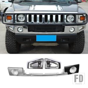 ハマー H2 2003-2009 ABS フロントバンパーアンダートリムストリップフロントフォグランプトリムカバーカーアクセサリー
