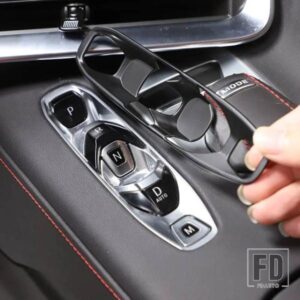 シボレー ABS カーボン/マットブラックカバーコルベット C8 2020-2024 カーコンソールギアシフトボタンステッカーアクセサリー