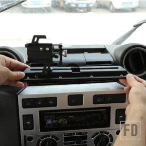 ランドローバー ディフェンダー 90 110 130 2004-2018 合金中央制御計器パネル電話ホルダーカーアクセサリー新