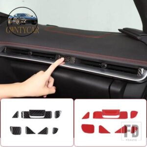 シボレー ABS カーボン/レッドコルベット C8 Z51 Z06 2020-2023 カーエアコンベント装飾ステッカーカーアクセサリー