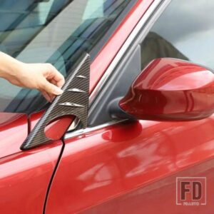 BMW ABS カーボン 3シリーズ E90 2005-2012 バックミラーサイドトライアングルスポイラートリム装飾ステッカーカーアクセサリー