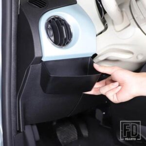 フィアット 500 2010-2024 ABS 黒ステアリングホイール左膝収納ボックス多機能収納ボックスインテリアアクセサリー