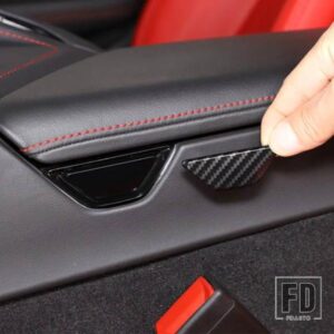 シボレー 左ハンドルカーボンスタイルアームレストボックススイッチカバーコルベット C8 2020-23 オートインテリアアクセサリー