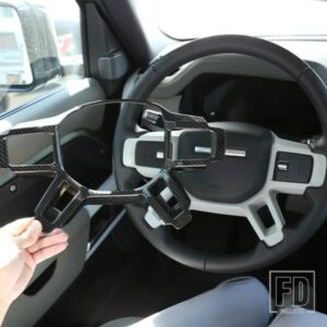 ランドローバー ディフェンダー 90 110 2020-2024 ABS カーボンインテリアステアリングホイール装飾ステッカーカーアクセサリー