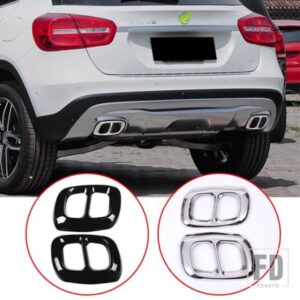 ベンツ GLA GLB クラス GLA200 220 260 2015-2019 ステンレスリアバンパーデュアルマフラートリム排気カバーカーアクセサリー