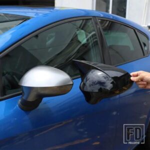 セアトレオン MK2 2008-2012ABS 黒車外装バックミラーカバーリバースミラーカバーカーアクセサリー