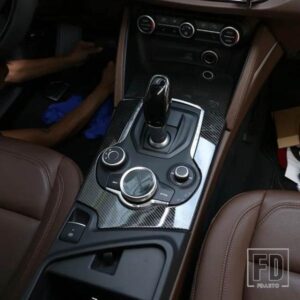 ABS クロームインテリアセンターコンソールギアシフトパネルカバートリムアルファロメオ STELVIO 2017 2018 2019 自動車アクセサリー