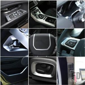 レンジローバー ランドローバー ABS クローム EVOQUE 2011-2018 カーセンターコントロールパネルステアリングホイールトリムステッカーアクセサ