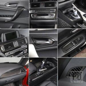 BMW 1 2シリーズ F20 F21 F22 F23 2012-2018 ABS カーボンカーセンターコントロール内装装飾ステッカーカーアクセサリー