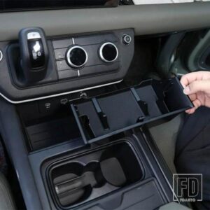 ランドローバー NEW 黒 ABS ディフェンダー 90 110 2020-2024 ABS 黒中央収納ボックス電話ボックスカーアクセサリー