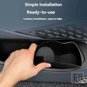 BMW 5シリーズ I5 G60 2024 TPE 黒ドア収納ボックスオーガナイザートレイ防水抗ダーティゲートスロットパッドアクセサリー