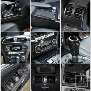メルセデスベンツ カーボン内装トリムステッカー Cクラス W204 C180 C200 2007-2013 アクセサリー