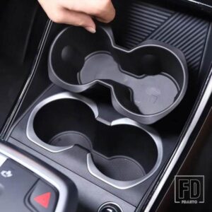 BMW X1 U11 2023-2024 TPE ブラックカーセンターコンソール水カップホルダー収納ボックスインテリアアクセサリー