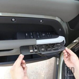 ランドローバー LHD RHD ABS ブラック/オークグレイン窓ガラスリフトスイッチボタントリムディフェンダー 90 110 2020-2024 カーアクセサリー
