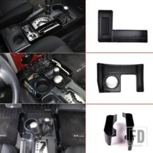トヨタ LHD FJ クルーザー 2007-2021 黒センターコンソールギアサイド収納ボックス電話ボックスカーインテリアアクセサリー