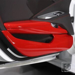 シボレー ABS 赤コルベット C8 スティングレイ Z51 Z06 2020-2023 ドア抗キックパネルカバートリムステッカーカーアクセサリー