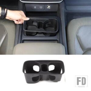 ランドローバー ディフェンダー 90 110 130 2020-2024 TPE 黒センターコンソール水カップホルダー収納ボックスインテリアアクセサリー